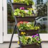 Outland Living 4-Ft Raised Garden Bed – Vertical Garden Freestanding Planters with 4 Container Boxes