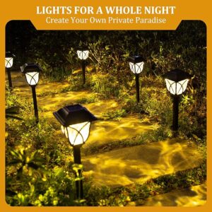 GIGALUMI Solar Lights Outdoor Waterproof (6-Pack) – LED Solar Garden Lights for Yard, Patio, Walkway, Planter (Warm White)